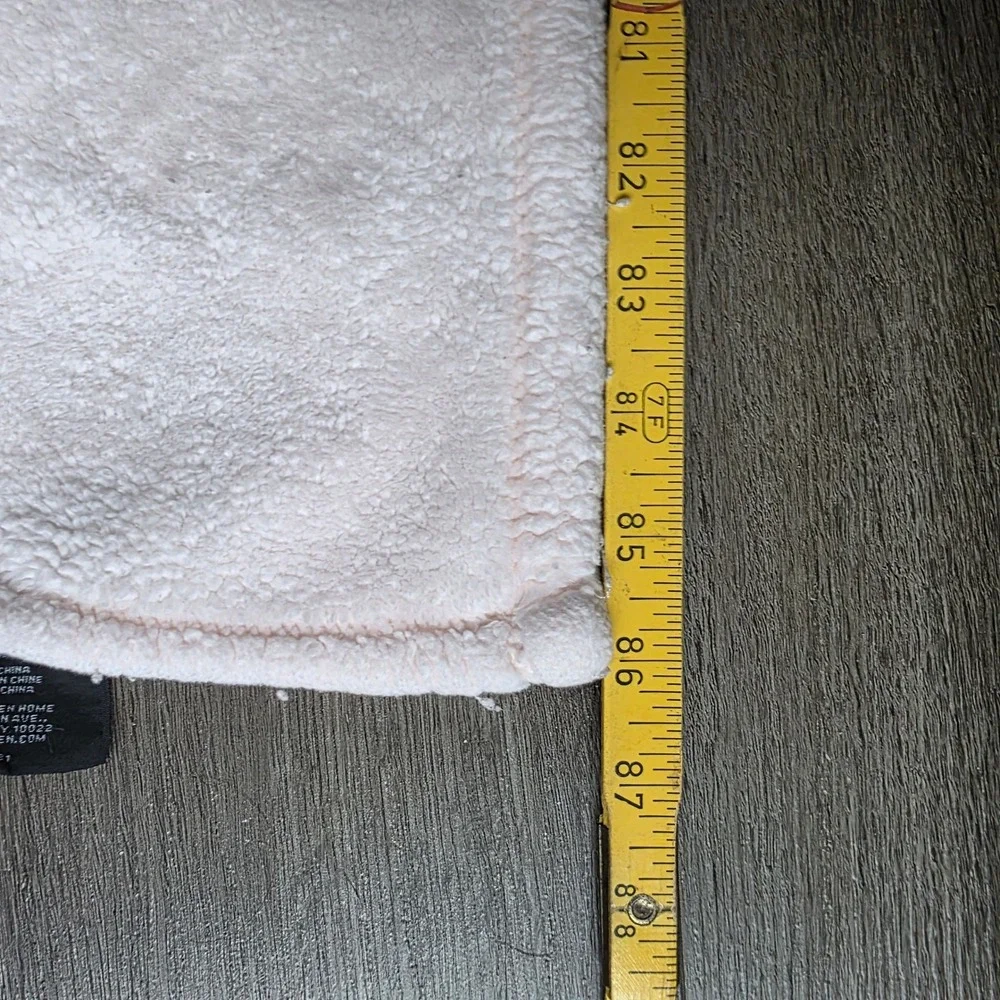 Lauren Ralph Lauren King Plush Microluxe Velvety Blanket Pale Pink RLL Monogram